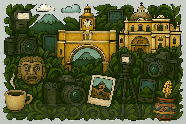Ilustracion con motivos guatemaltecos