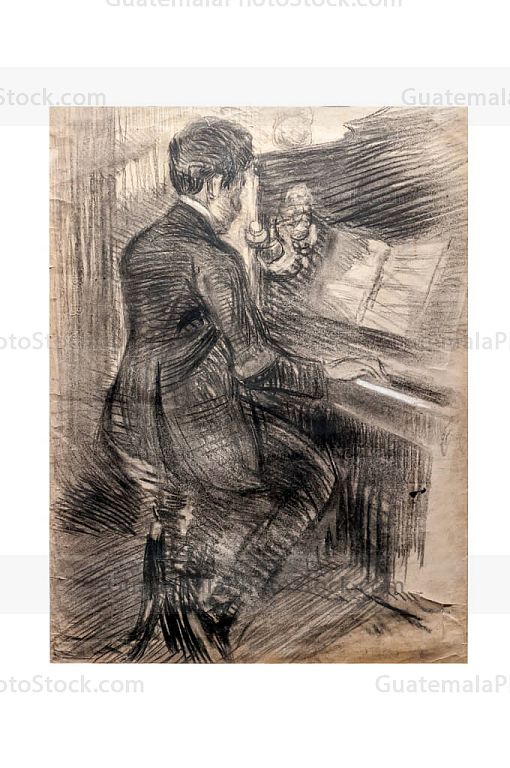 Detalles de la obra Carlos Merida al piano