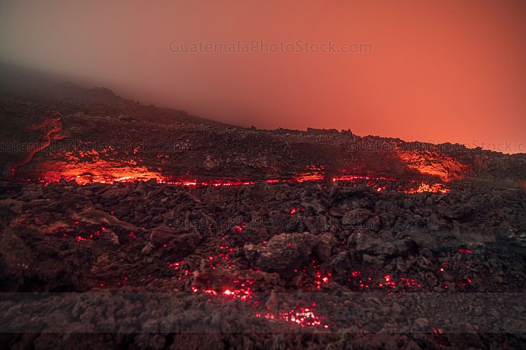 Lava en Volcán de Pacaya