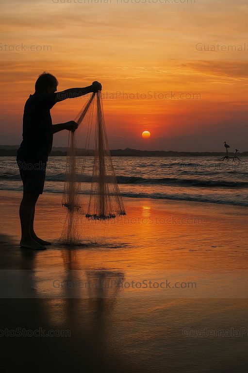 Pescador artesanal en la costa sur