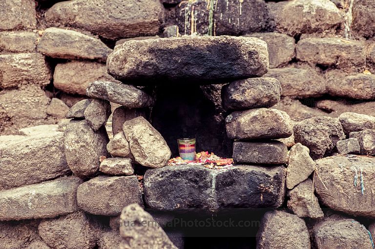 Detalle de altar maya
