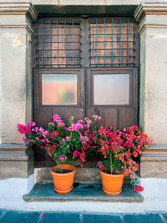 Balcón decorado con flores