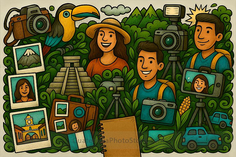 Ilustracion con motivos guatemaltecos