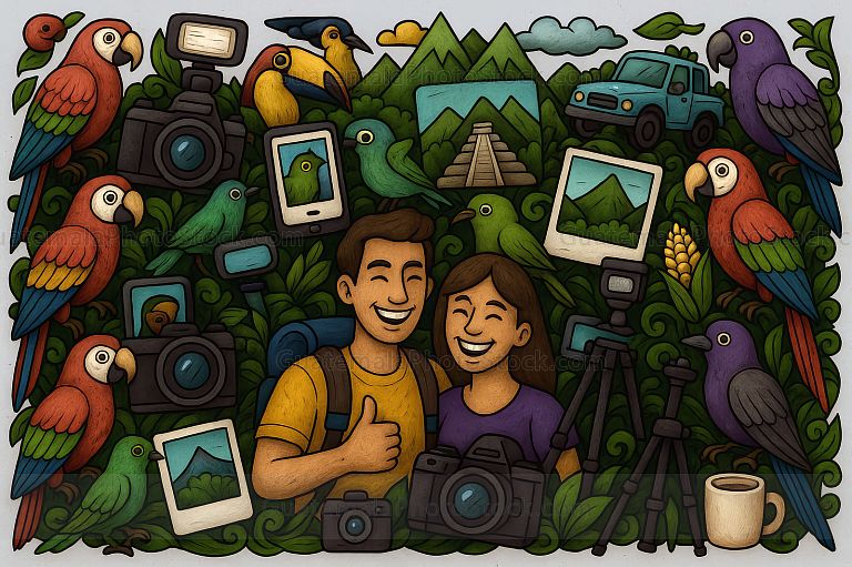 Ilustracion con motivos guatemaltecos