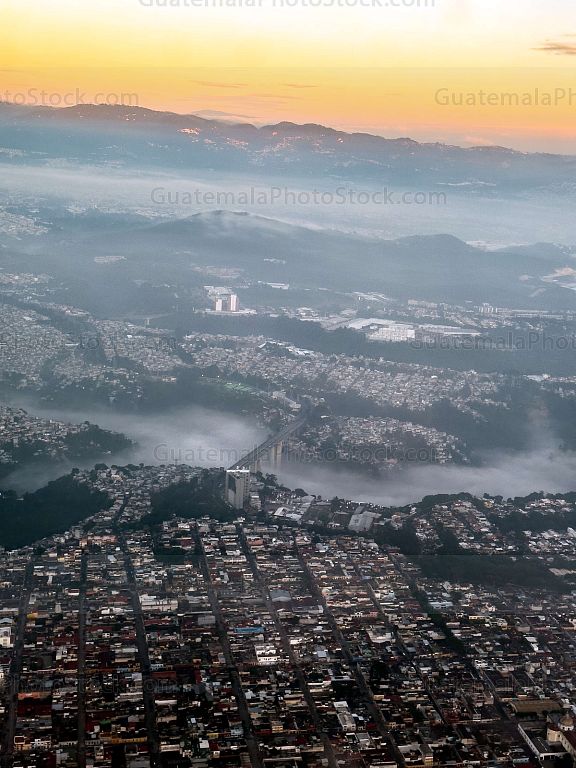Vista aérea hacia la Ciudad de Guatemala