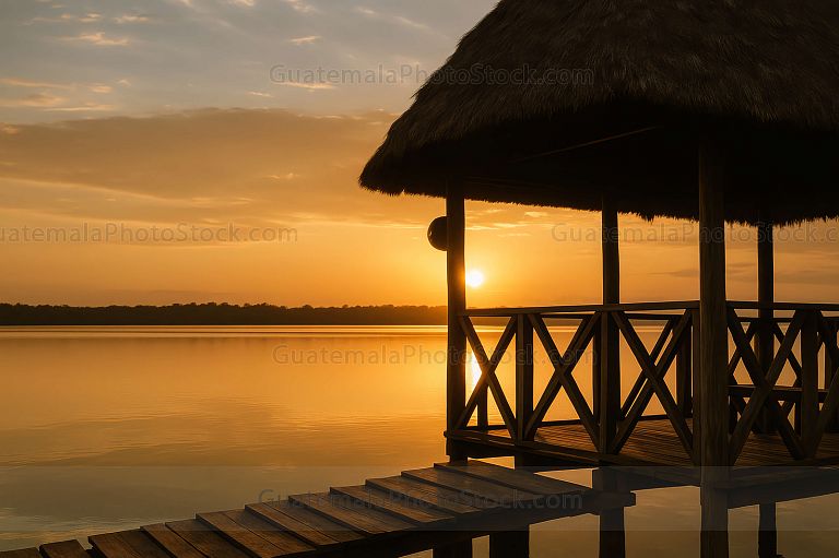 Atardecer en la Laguna Lachuá, Cobán