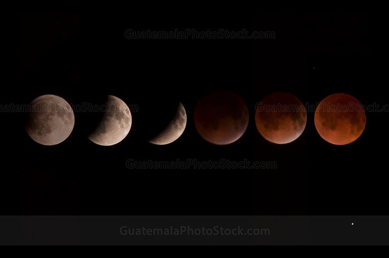 Composición digital de las fases del eclipse