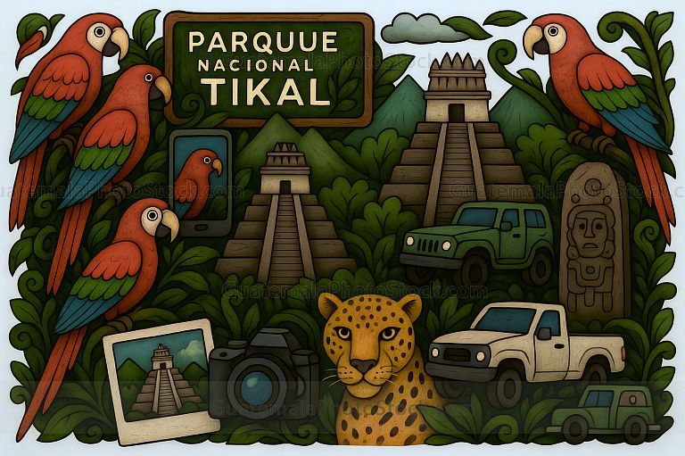 Ilustracion con motivos guatemaltecos