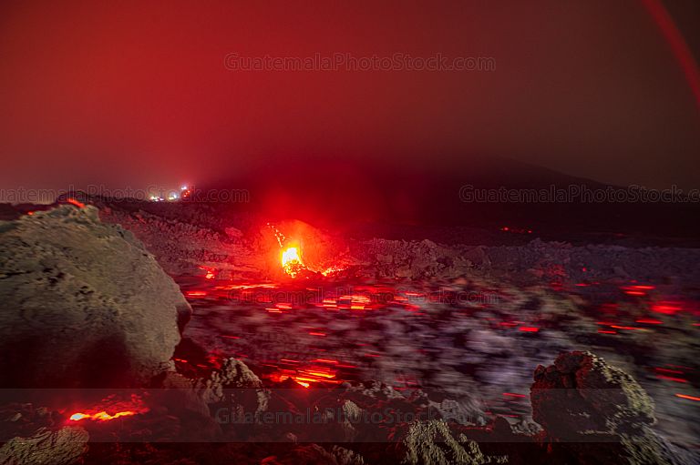 Lava en Volcán de Pacaya