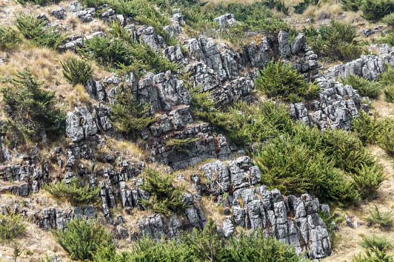 Paisaje rocoso en la cumbre de la Sierra de los Cuchumatanes