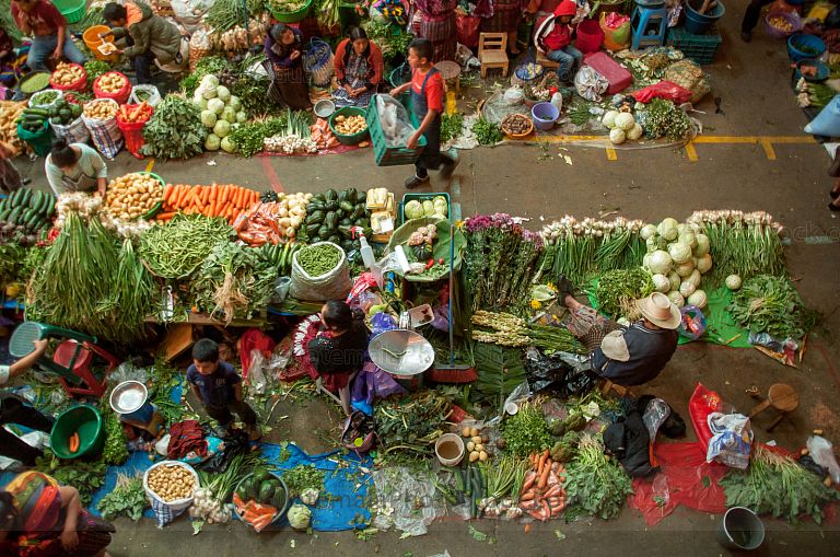 Mercado de verduras de Chichicastenango