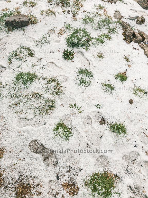 Granizo en la cima de los Cuchumatanes