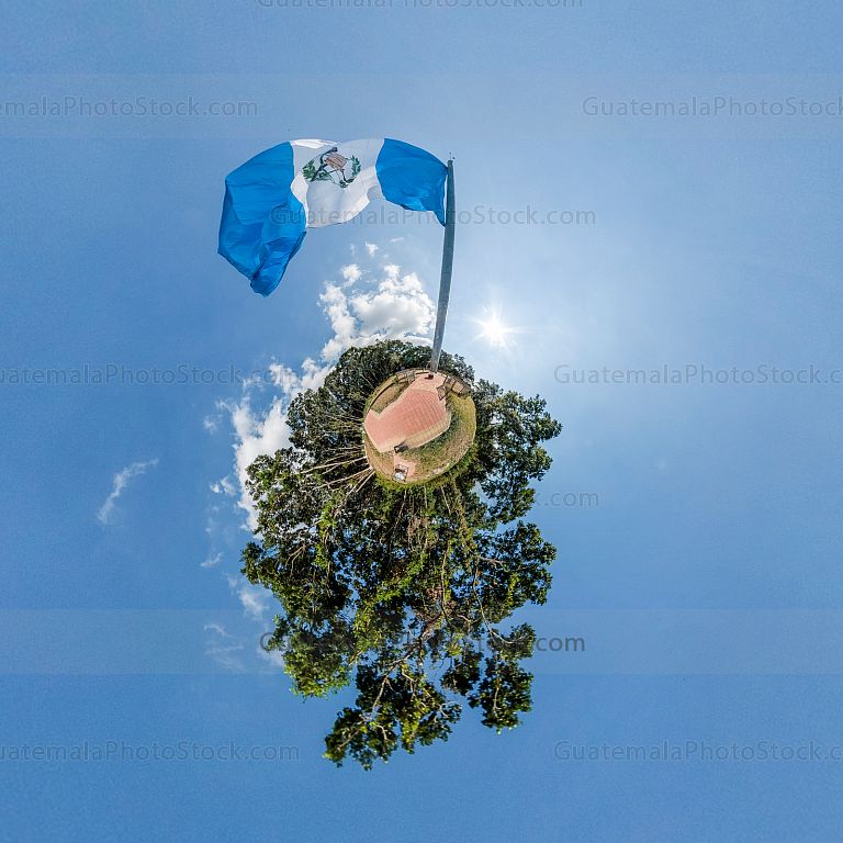 Tiny Planet: Monumento a la bandera