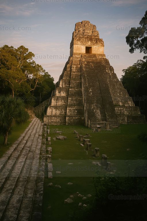 Atardecer frente al Templo I, Gran Jaguar