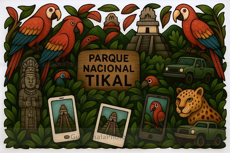 Ilustracion con motivos guatemaltecos