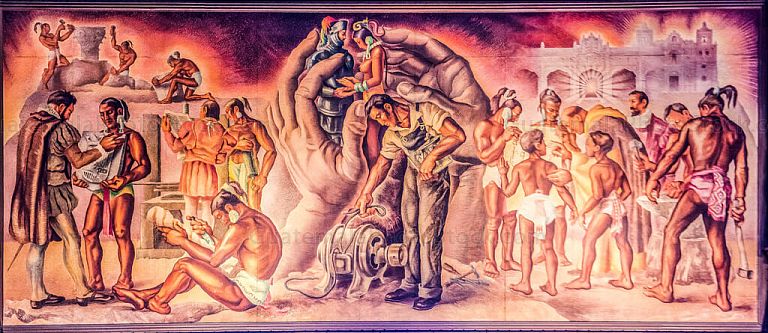 Mural en el Palacio Nacional de la Cultura