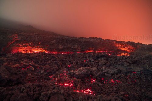 Lava en Volcán de Pacaya