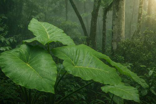 Hojas en medio de la jungla