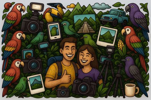 Ilustracion con motivos guatemaltecos