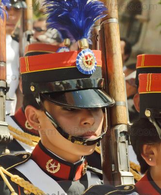Cadetes de la Escuela Politecnica en el Desfile del 15 de septiembre