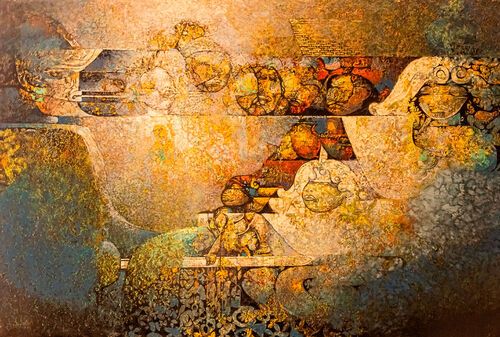 Obra Intersección de dos retratos de grupo, Efrain Recinos, 1979