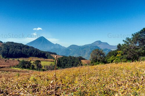 Volcanes y campo agricola