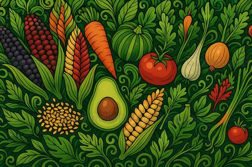 Ilustración con elementos guatemaltecos