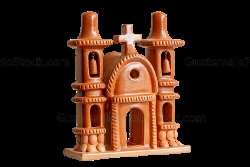 Fachada de iglesia, artesania de barro