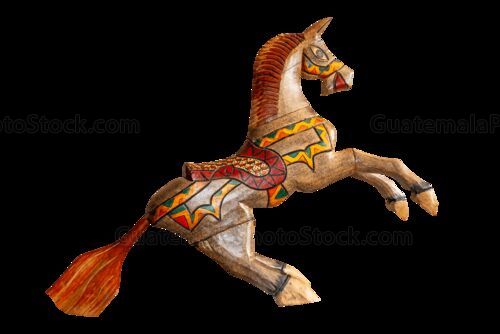 Artesania de madera en forma de caballo