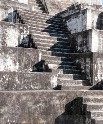 Detalle de graderio de Estructura 1 de Zaculeu