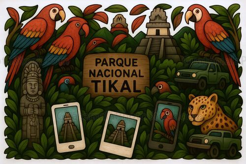 Ilustracion con motivos guatemaltecos