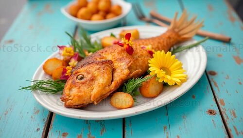 Plato de pescado frito